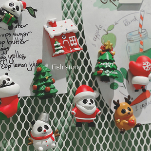 圣诞熊猫树脂磁性冰箱贴磁铁冰箱装 store 饰贴 Fish