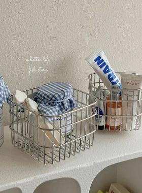 *Fish store*化妆品收纳筐护肤品厨房工具水果304不锈钢沥水篮