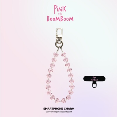 PinKBooM原创雾粉爱心海手机链高级感短款手机壳挂饰