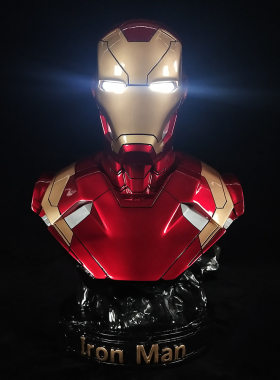Iron man 1/2树脂GK模型可发光MK46半身像摆件手办男友生日礼物