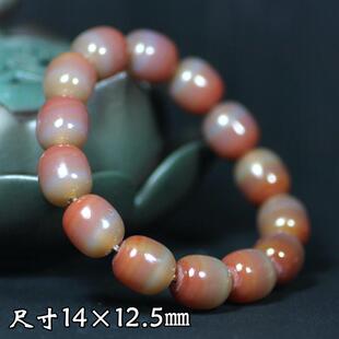 天然巴西玛瑙原矿原色艳红满缠丝老型珠鼓珠同料手链手钏手串礼品