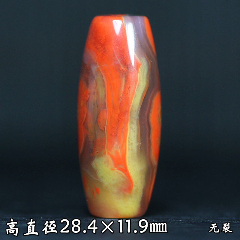 北票战国红勒子桶珠鼓珠顶珠配珠