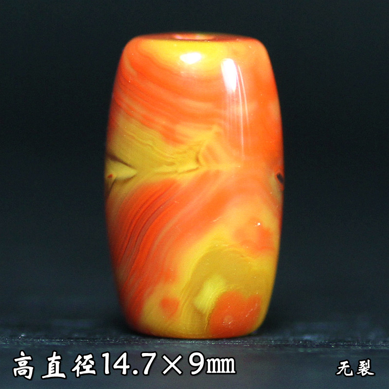 北票战国红勒子桶珠鼓珠背云顶珠