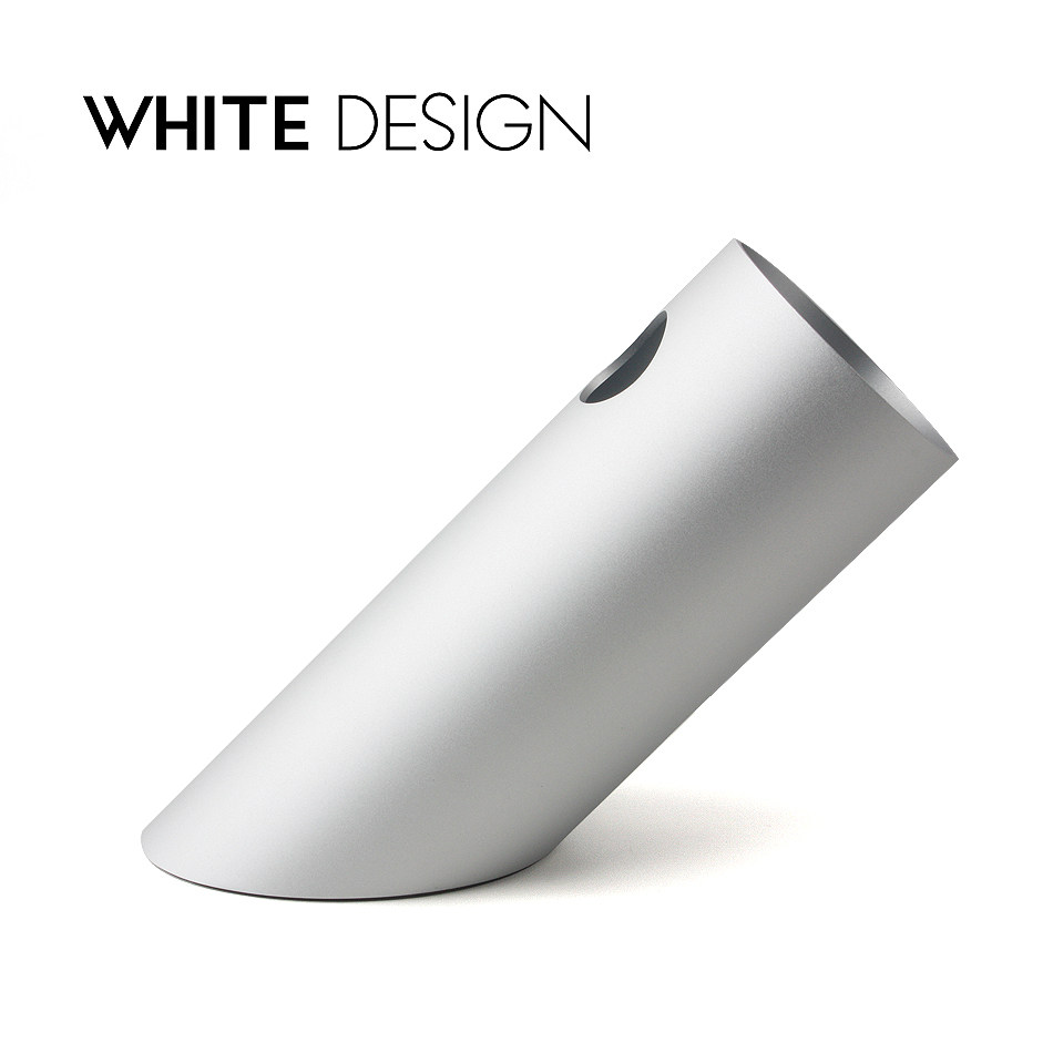 White Design白色设计创意金属倾斜铝合金圆柱笔筒座桌面收纳文具