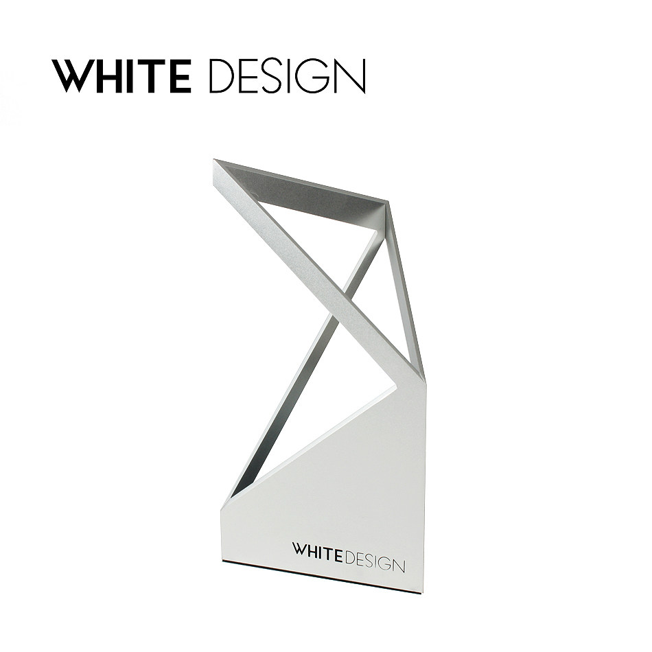 White Design白色设计创意金属建筑感铝合金笔筒桌面收纳办公文具