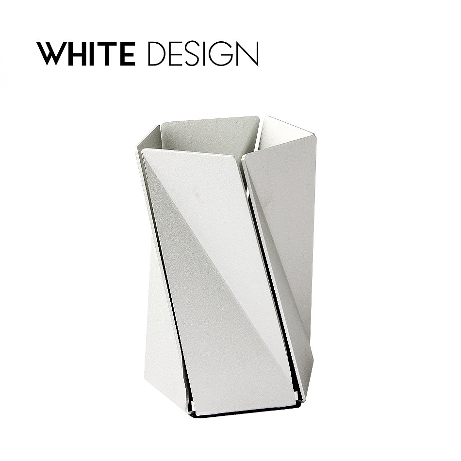 White Design白色设计创意金属扭转铝合金笔筒简洁桌面收纳文具