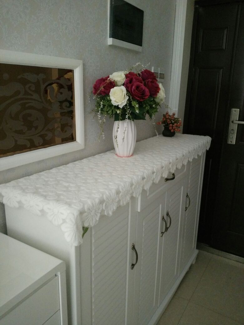 米白吉利针织简约现代防尘布台布