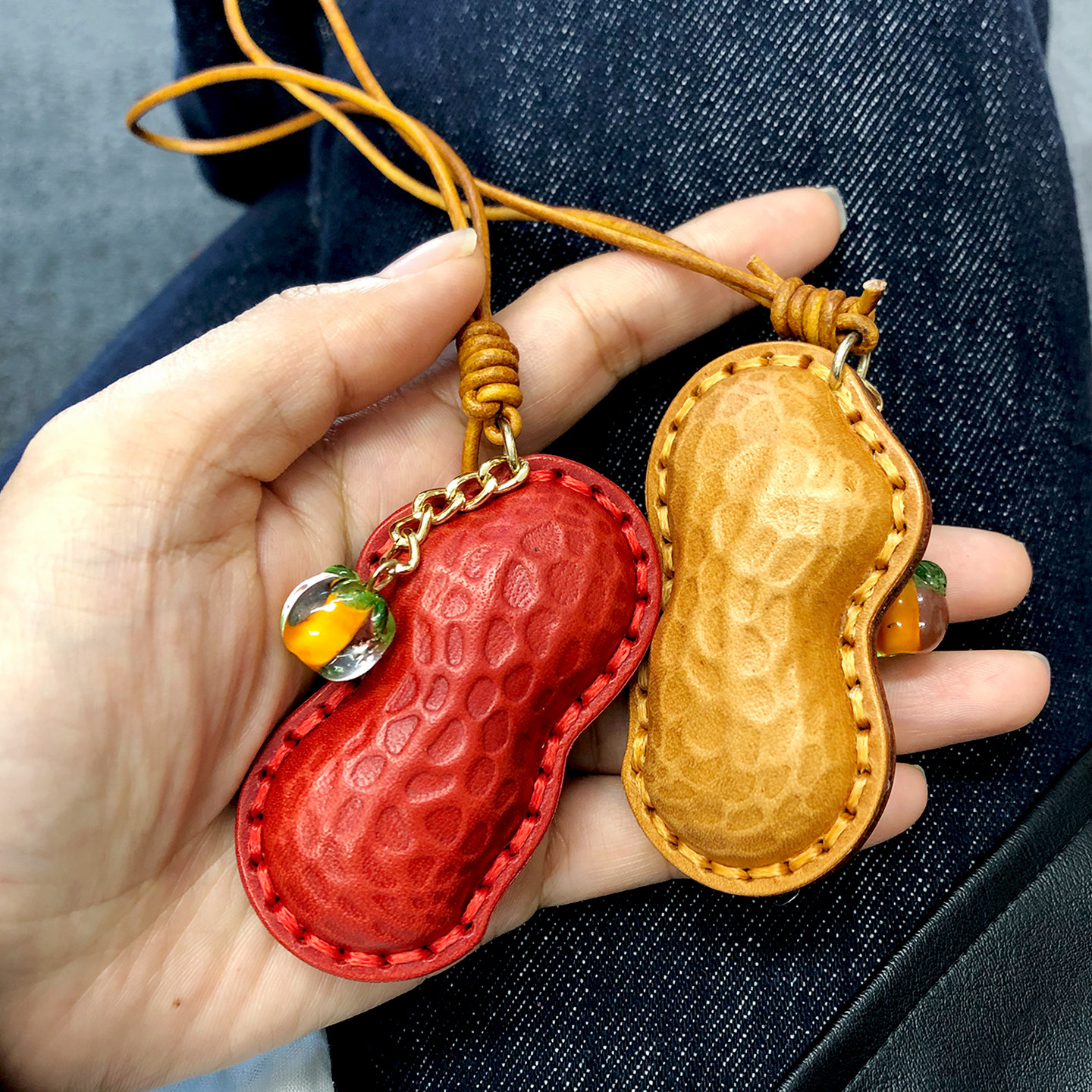 手工复古真皮花生包挂件牛皮吊饰好事发生柿柿如意包挂饰,服饰配件/皮带/帽子/围巾,包挂件,淘宝优惠券,粉丝福利购,淘宝优惠卷