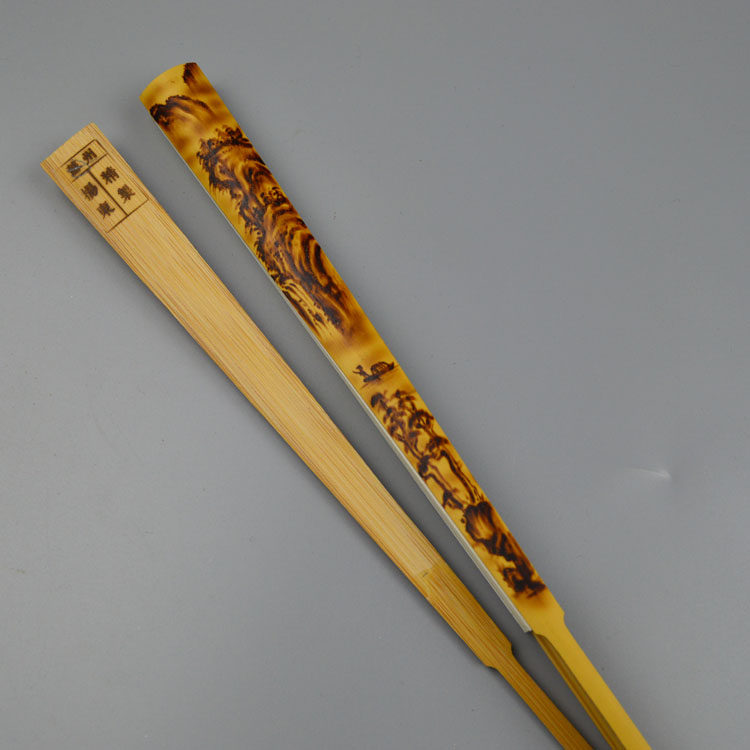 非遗传统工艺烙画山水文玩折扇浙派制扇大师扬东制作9.5寸箭竹扇