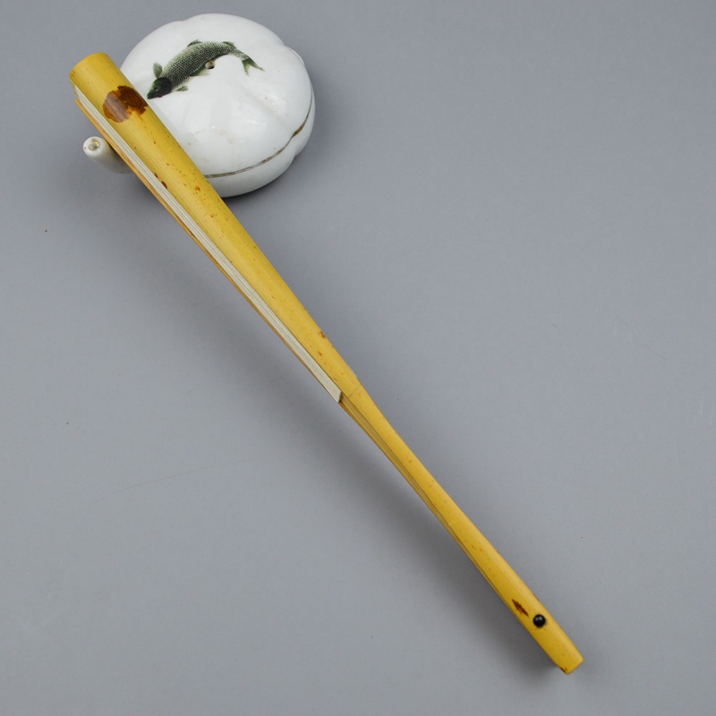 收藏礼品扇子天然斑竹福建红湘妃竹扇骨七寸22方秋扇文玩折扇蜡底