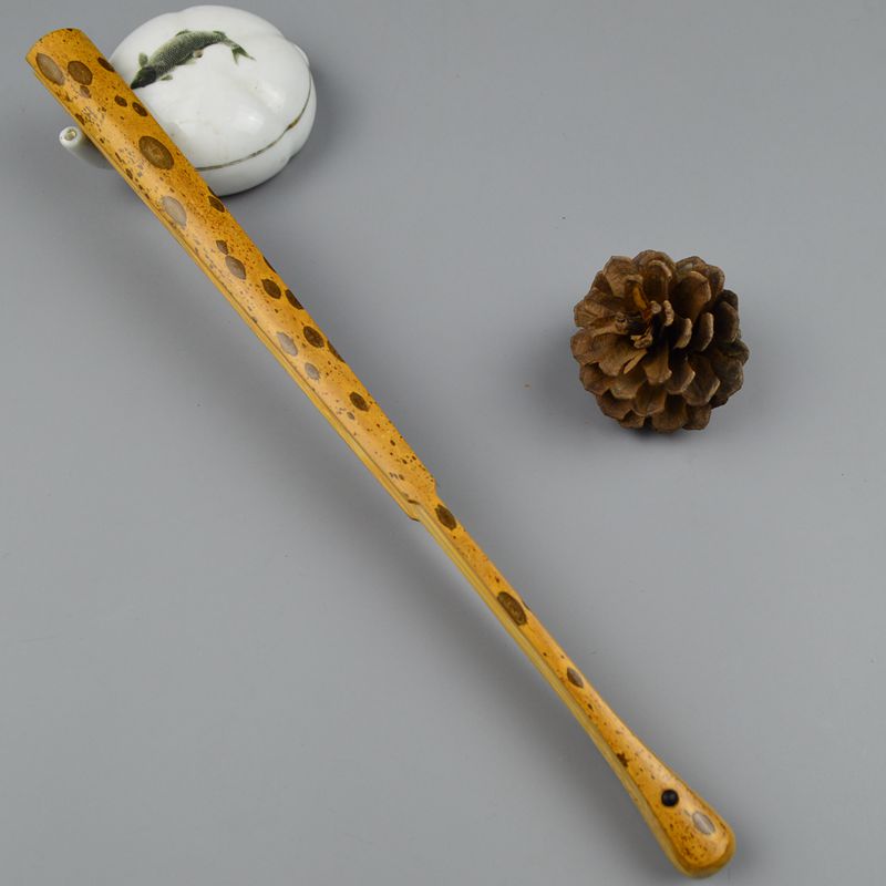 高档文玩空白宣纸折扇九寸天然老料斑竹梅鹿扇骨扇子蜡底白花