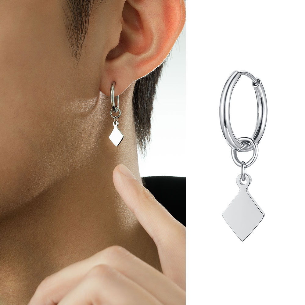 ACITY喜城菱形方块耳环无洞耳夹