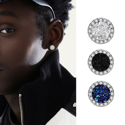 ACITY喜城925纯银锆石晶簇耳钉