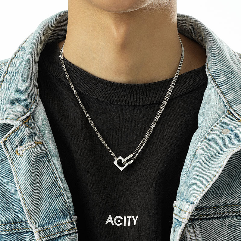 ACITY喜城小众方形扣项链不掉色