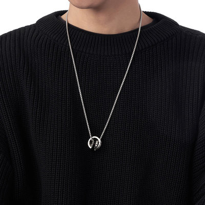 ACITY喜城双环吊坠项链不掉色