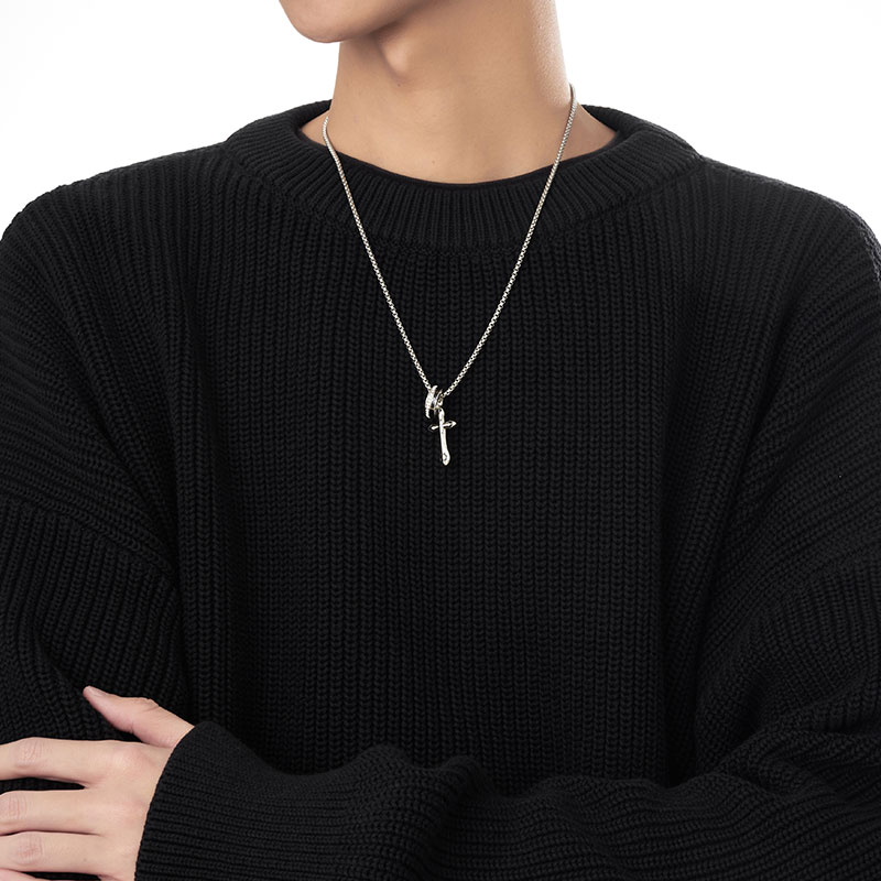 ACITY喜城圆环十字架项链不掉色