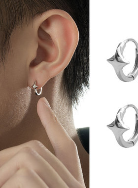 ACITY喜城925纯银简约星芒耳环男女小众星体圆环耳钉星星高级耳饰