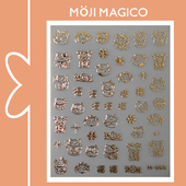 茉季 新年美甲贴纸烫金工艺防水指甲贴装 饰贴花饰品金色图案M060