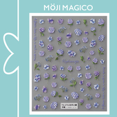 饰贴饰品2750 茉季 蓝色绣球花立体浮雕美甲贴纸防水指甲贴装 2751