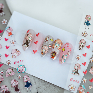 099 饰饰品卡通动漫人物DP098 茉季 手帐立体美甲贴纸防水指甲贴装