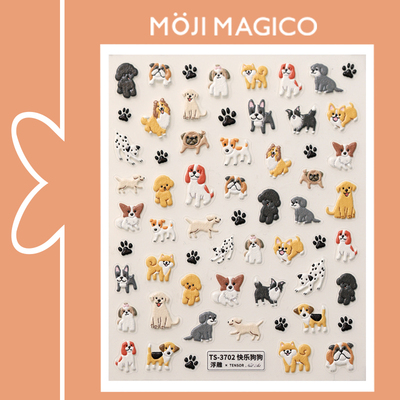 茉季中国美甲贴纸立体浮雕效果