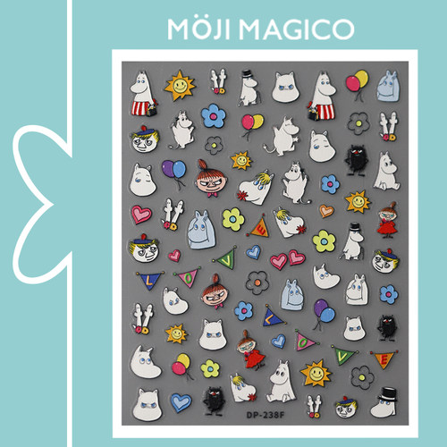 茉季中国美甲贴纸立体浮雕效果