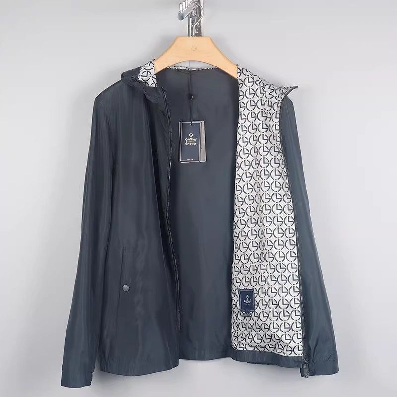 金利来商务男装 春季薄款连帽休闲夹克外套MJS23111415-95