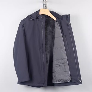 金利来男装外套 2024冬新款兔毛白鹅绒内胆尼克服MNSG69014007-95