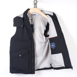 金利来羽绒服 可拆帽白鹅绒男士马甲外套新款MDS22131401-99