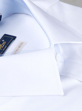 金利来新疆长绒棉长袖衬衫 新款纯白色纯棉免烫衬衣MSL22211753