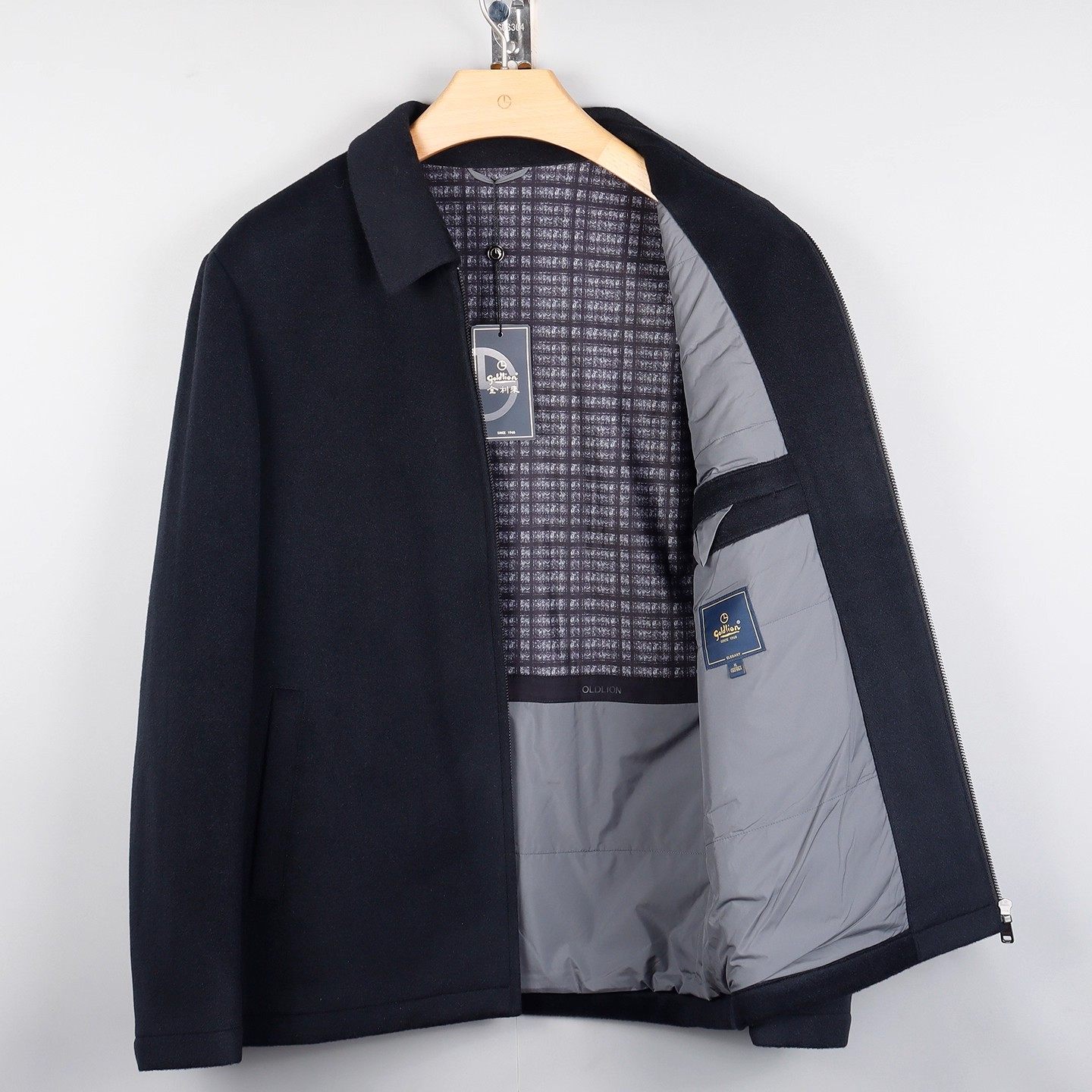 金利来棉衣冬 翻领成熟男士柔软羊毛保暖棉服外套MXSF36914136-99