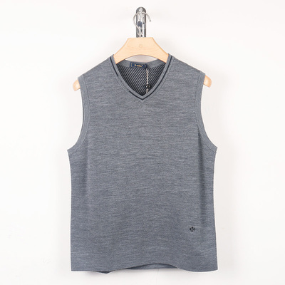 秋冬款V领男士羊毛毛衣背心