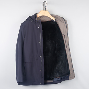 金利来男装外套 冬季兔毛皮内胆保暖尼克服棉服MNS22141420-95