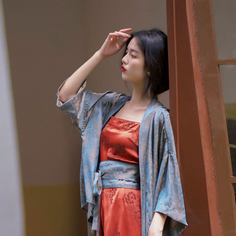 汉元素改良汉服女夏齐胸襦裙复古风长一字抹胸吊带a字大摆连衣裙