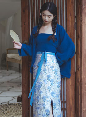 改良版开衫抹胸半裙三件宋制汉服