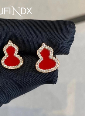 OF 925银针耳饰气质轻奢精致时尚精致葫芦耳钉~5664