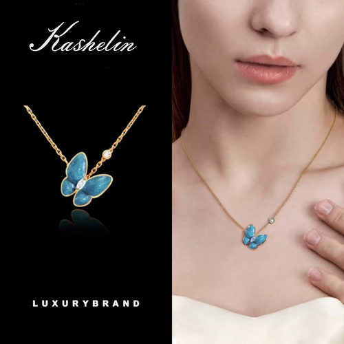 OF 英【蝶恋】KS设计师款蝴蝶项链~8908【春节/平安/礼盒】