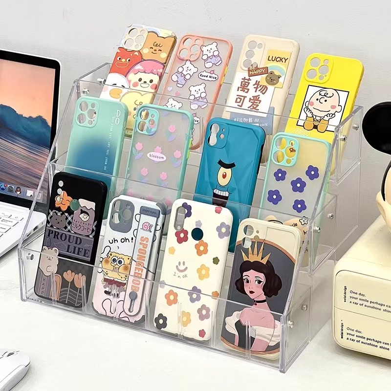 手机壳展示架桌面收纳架手机壳CD碟片收纳陈列多层阶梯展柜置物架