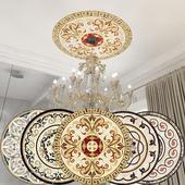 欧式 饰贴纸自粘防水墙贴客厅卧室天花板屋顶灯房顶贴 拼花吊顶灯装