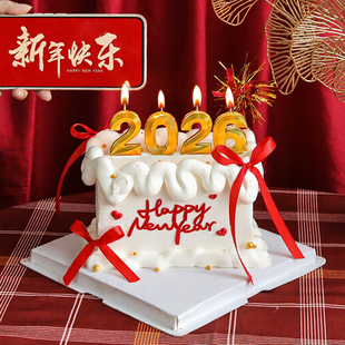 新年跨年生日蛋糕数字蜡烛插牌摆件装饰数字蜡烛2026许愿蛋糕插件