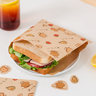 三明治包装纸袋一次性吸油防油淋膜纸饭团汉堡家用烘焙早餐食品级