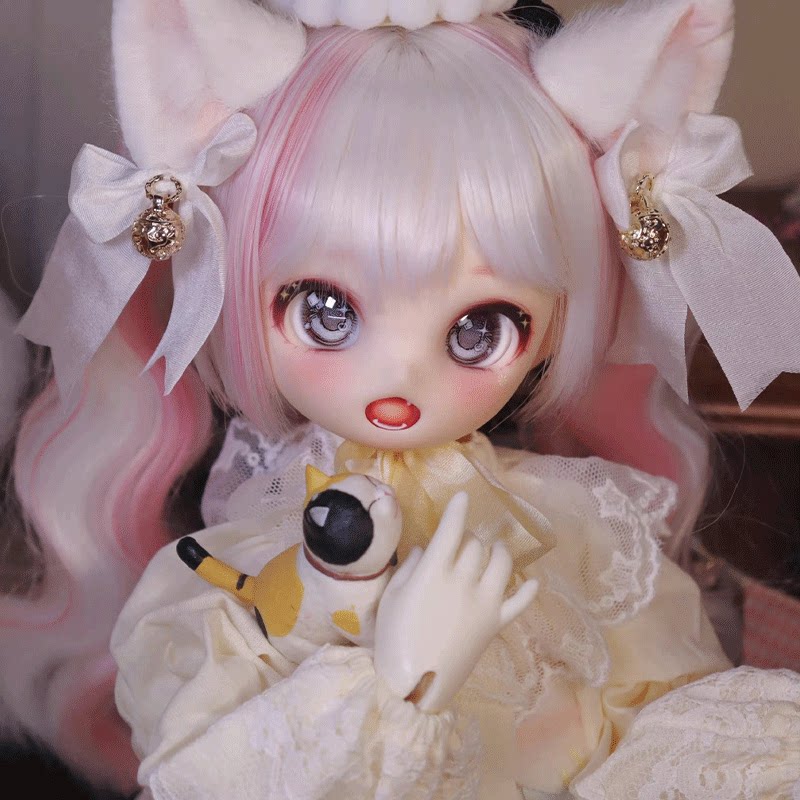 4分女娃喵叽关节可动生日礼物bjd