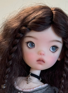 bjd娃娃bjd6分特体蓝豆豆呆萌小布sd娃娃bjd素体树脂裸娃化妆礼物