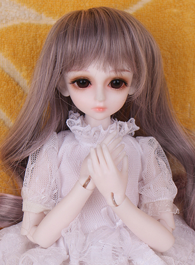 BJD娃娃 SD娃娃 1/4 灰色夹粉卷发