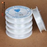 Браслет, резинка, прозрачные бусины, эластичные четки из круглых бусин из грецкого ореха