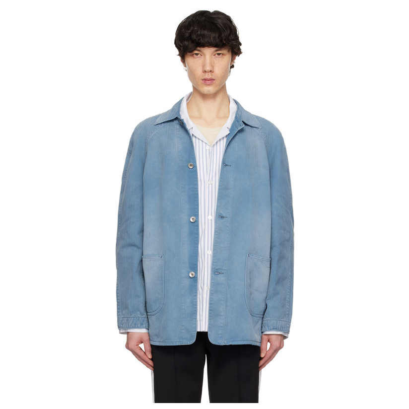 Maison Margiela 蓝色 Caban 牛仔夹克短外套男飞行员夹克防风