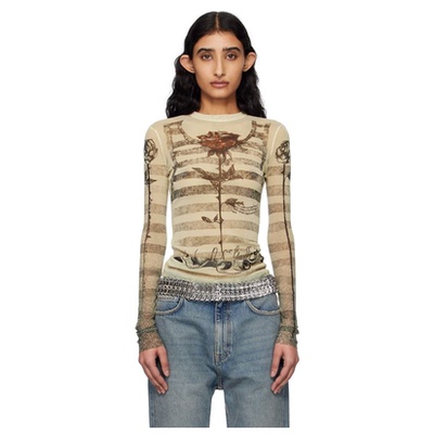 Jean Paul Gaultier 米色 The Tattoo Mariniere T 恤女新款潮