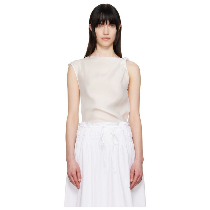 Le 17 Septembre白色 Asymmetrical Draped上装女