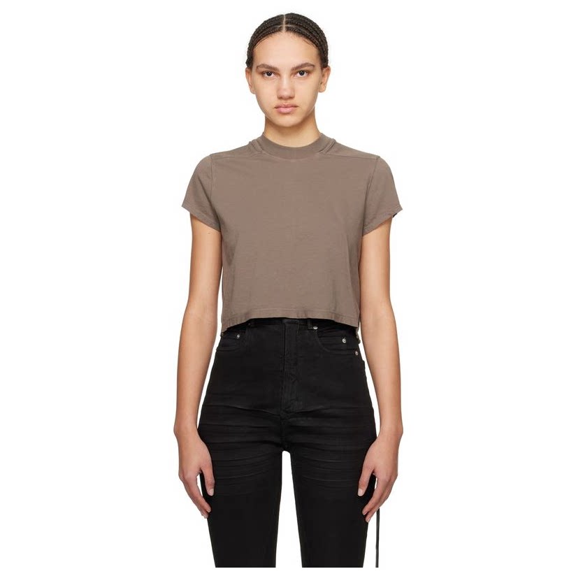 drkshdw by rick owens 灰褐色 cropped t 恤女