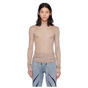 男寬松新款 DION LEE 發(fā)售灰褐色高領(lǐng)衫 體恤休閑透氣